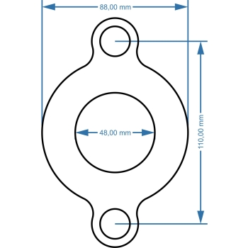 Uszczelka  DN  40/3  PN 10 z uszami SBR65Sh