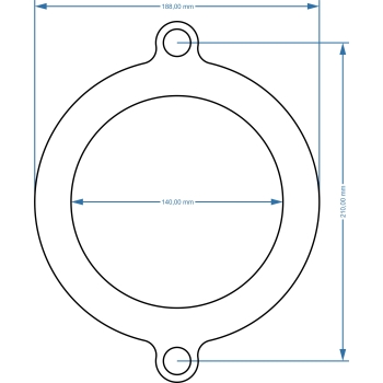 Uszczelka  DN 125/4  PN 10 z uszami SBR65Sh