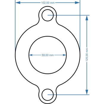 Uszczelka  DN  50/4  PN 10 z uszami SBR65Sh